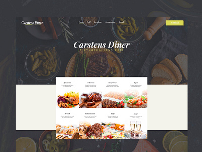 Carstens Diner clean food landingpage onepage restaurant simple ui website