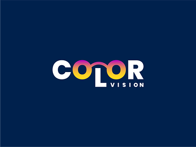 Logo - color vision branding clean flat glasses icon illustration logo simple specs typography vector