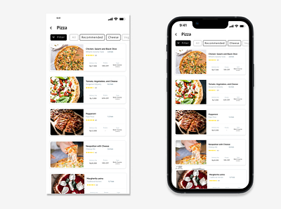 Pizza Card List Auto Layout animation app burger card list cheese delivery design fast food graphic design illustration pizza ui ux vegan