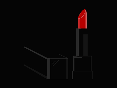 Fashion icon of red lipstick art beauty black branding desogn element icon illustration minimalist red
