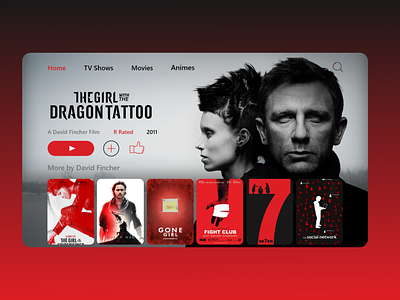 Movies & tv shows streaming service design concept