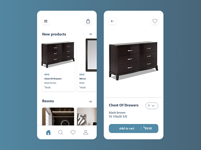 Furniture e-commerce phone app design concept