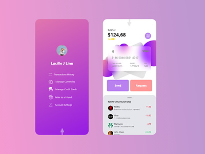 Payment wallet phone app design concept