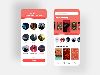 Stories reader phone app design concept
