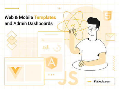 Web & Mobile Templates and Admin Dashboards angular app dashboard design graphic graphic design html5 illustraion interface react reactjs ui ux vue web