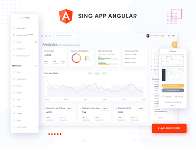 Sing App Angular admin template angular dashboard design interface template trendy trendy design ui ux web