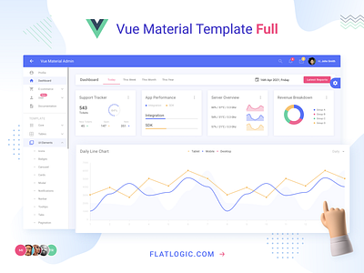 VUE MATERIAL TEMPLATE FULL