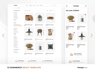 ECOMMERCE REACT TEMPLATE admin template dashboard design e commerce e commerce app e commerce design e commerce shop interface react readytouse template trend trendy trendy design ui ux web