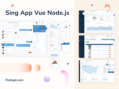 Sing App Vue Node.js admin template app dashboard design interface template trendy ui ux vue.js vuejs web