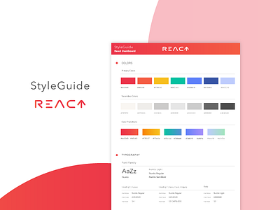 React Dashboard Styleguide colors dashboard design gradient minimal styleguide typography ui ui kit ux web