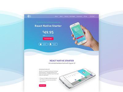 Landing Page app colors gradient interface landing landing page react ui ux web