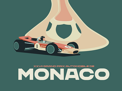 Monaco Grand Prix Illustration car f1 formula 1 grand prix illustration lotus monaco motor racing motorsport race car racecar racing
