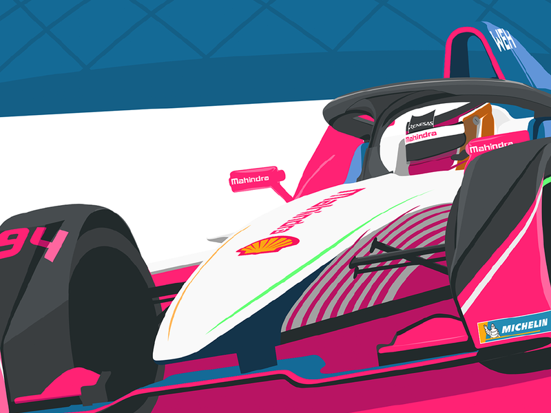Santiago E-Prix chile formula e illustration motorsport racing santiago vector