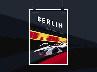 Berlin E-Prix – FIA Formula E Poster car formula e illustration motorsport poster racing vector