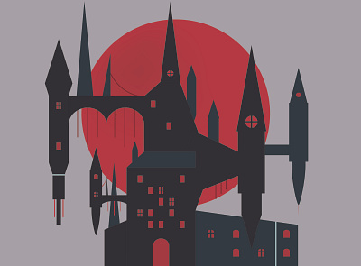 Gothic Castle abstract banner branding castle design figures geometric gothic graphic design halloween illustration modern shapes spooky vector wallpaper