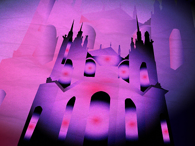 Gothic Castle abstract castle design geometric gothic graphic design illustration paper pink purple texture vampire vector