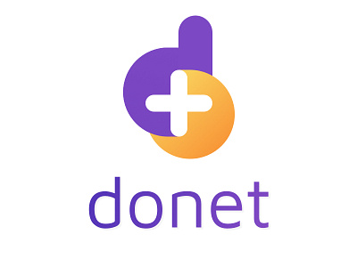 Donet logo app branding charachter flat illustration ios logo typography