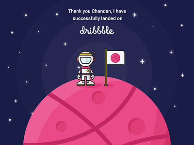 Hello Dribbble! astronaut dribbble first shot illustration space thanks