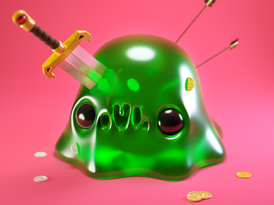 Blob 3d 3dart 4d character character design characterdesigner cinema4d design game game art gameart art games illustration lowpoly poring slime