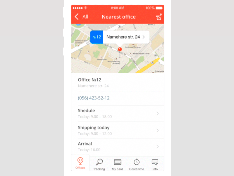 Delivery app concept prototype made in Pixate