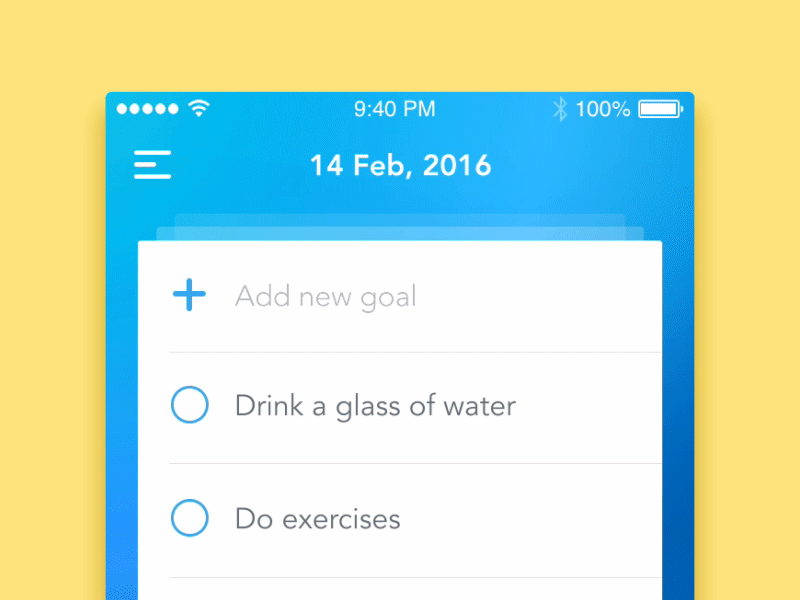 Be amazing today add animation app input interactions ios principle prototype to do to do list ui ux