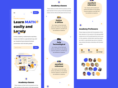 Math Academy website (Responsive) a academy app design figma landing math responsive ui uiux ux web website