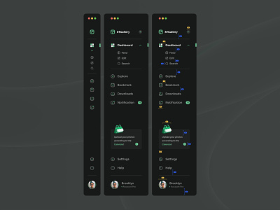 Sidebar Navigation (Dark)