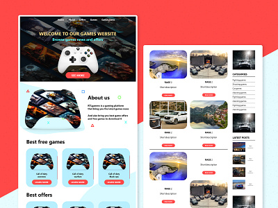 RTL Gamers design home page landing page web design website