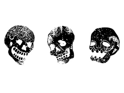 Skulls danzig handdrawn illustration screenprint skulls