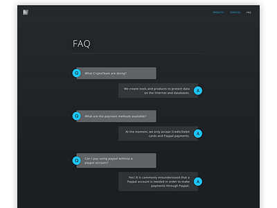 FAQ answer clean corporate dark data desktop digital faq map modern pointer web