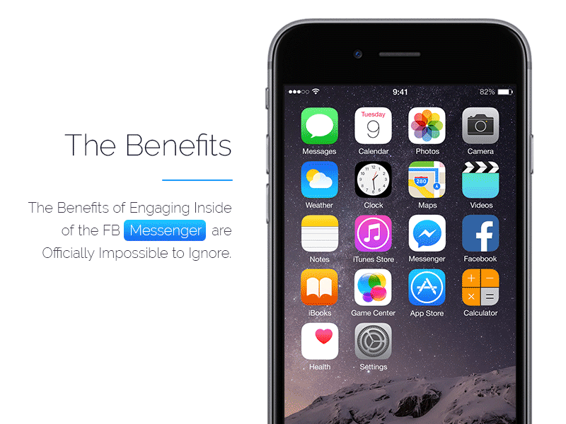 Benefits animation facebook iphone messenger notification presentation