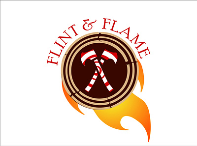Flint & Flame (Firewood logo design) brand brand identity branding design firewood logo flame graphic design identity ill illustration logo logo design typography vector