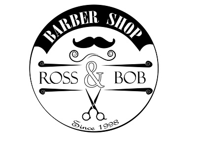 Ross & Bob "Barbers shop" Logo design 3d brand branding creative design graphic design graphics illustration logo logo design logo type modern typography vector vector logo