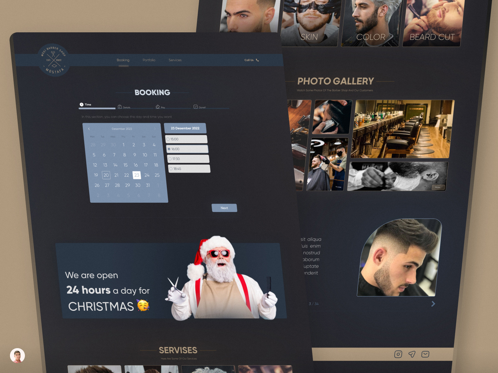 "Barber Shop" Booking website UI 💈 ️ by Mosi on Dribbble