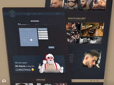 "Barber Shop" Booking website UI 💈✂️ barber barbershop booking dark dark theme design figma figma design graphic design hair salon reservation ui ui design uiux uiux design uiux designer ux design web web ui website