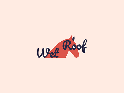 Wet Roof bar. Logo Design bar branding buisness club design fun glasses graphic design horse identity illustration illustrator logo nightclub orange roof vector wet