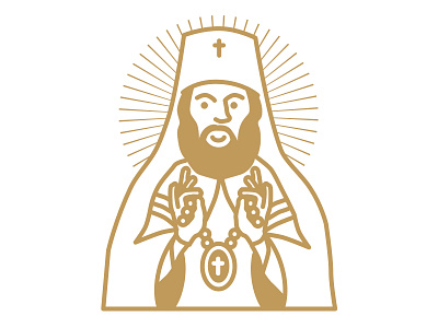 Happy Orthodox Priest & his bling bling digital funny icon iconography illustration lisbon orthodox portugal religion religious sketchapp