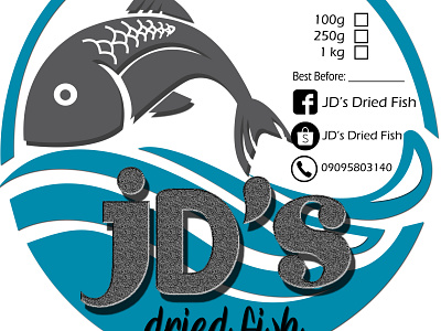 JD's Dried Fish branding dried goods logo product