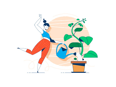 Growth character characterdesign dance illustration plant vector water webgraphic website yoga