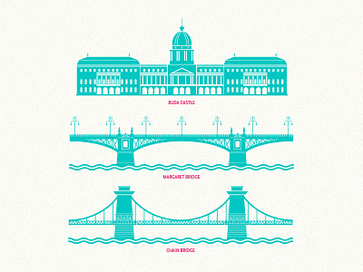 Budapest Icons 03 bridge budapest castle city icons pictogram sightseeing