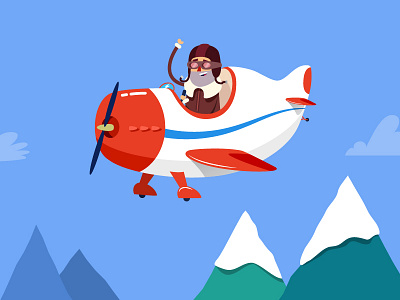Jack and his airplane aircraft airplane animation flying mountain pilot sky