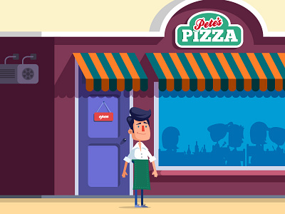 Pete's Pizza animation character chef pizza pizzeria