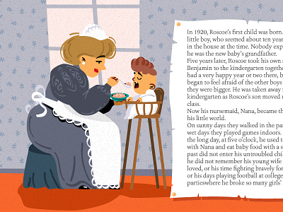 benjamin button2 animation baby children book ebook feeding illustration tale vector