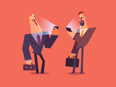 Businessmen business businessman characters illustration smartphone web