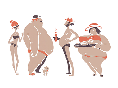 Beach Talk animation beach characters dog fat hat people sketch summer