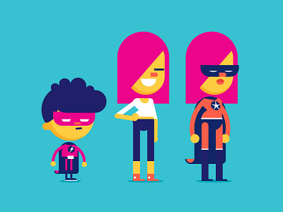 Geek Siblings animation boy characters children geek girl motion graphic sibling superhero