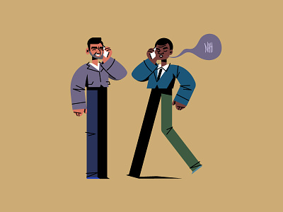 Business As Usual animation business characters chat illustration phone talk talk bubble