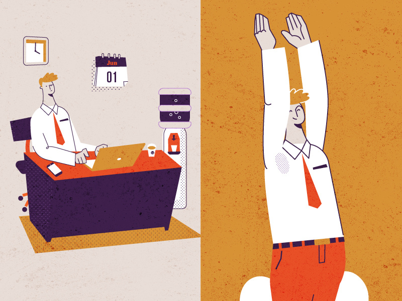 Holiday Is Coming happy office summer sweat holiday work character animation