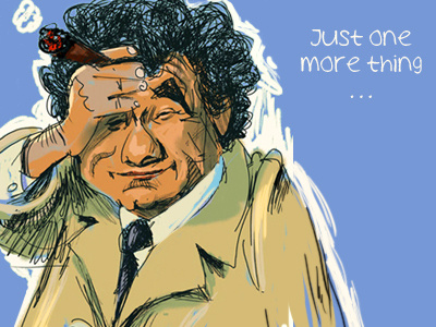 Just One More Thing caricature columbo doodle lieutenant