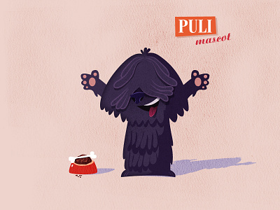 Puli dog hungarian mascot puli